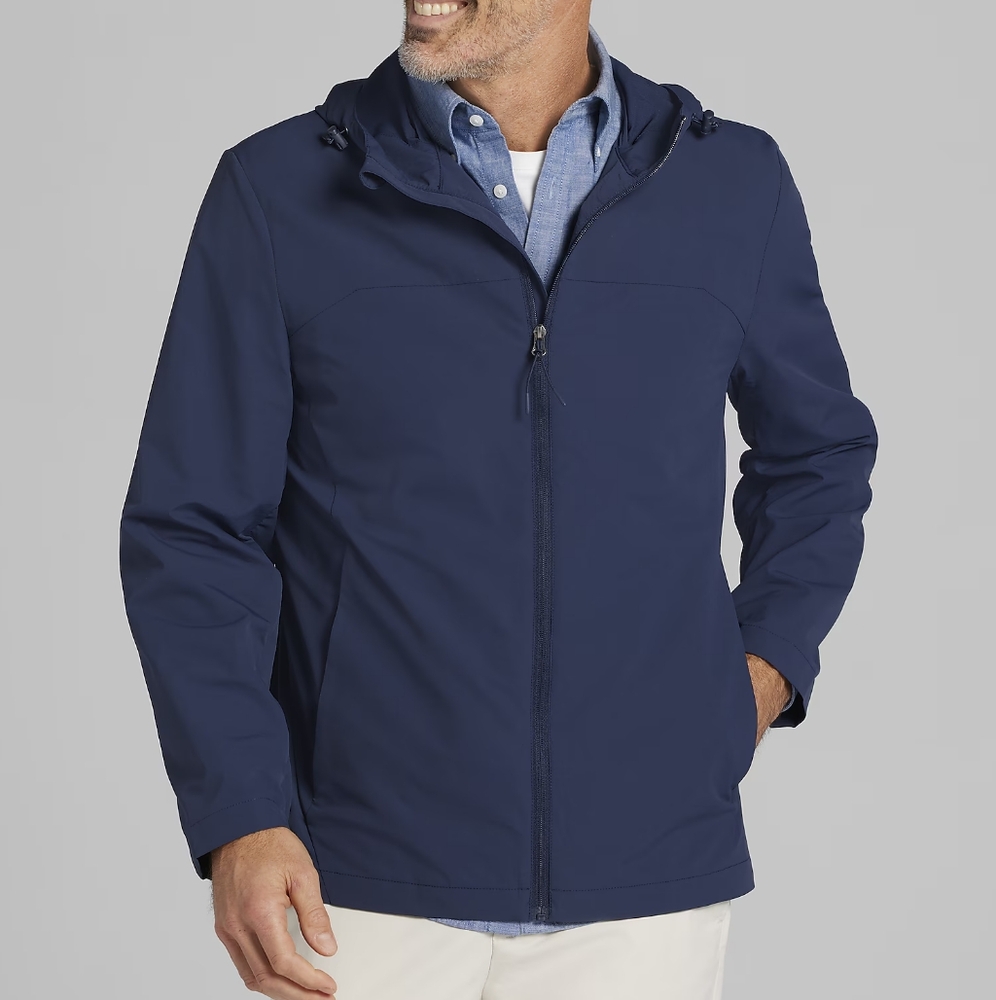 NEW Kenneth Cole Modern Fit Hooded Performance Stretch Windbreaker XL Tall